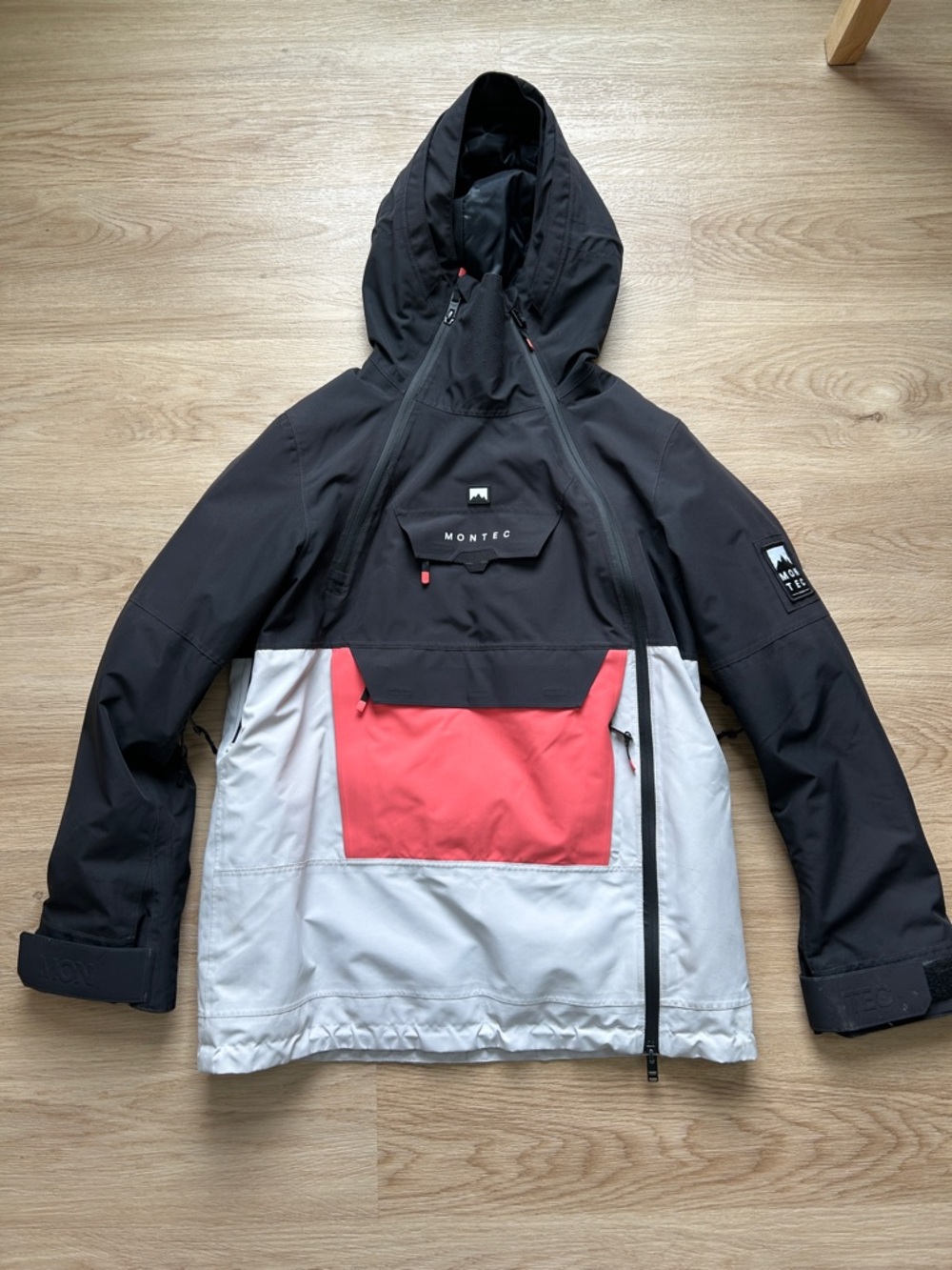 Montec Women's Black, White & Coral Ski Anorak Jacket